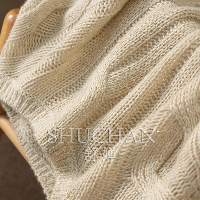 Мягкий кашемировый свитер с круглым вырезом женский Женский Топ длинным рукавом