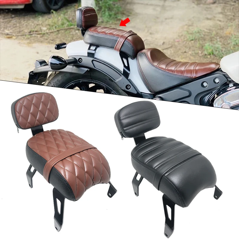 

Leather Motorcycle Rear Passenger Seat with Backrest Kits Fit For Indian Scout Bobber 2018 2019 2020 2021