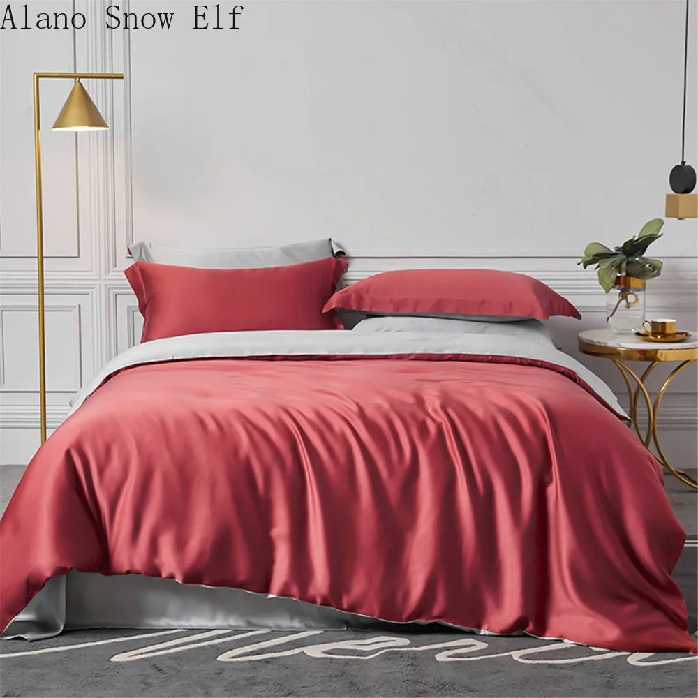 

Natural Luxury 100% Silk Noble White Beauty Bedding Set Duvet Cover Flat Sheet Pillowcases Double Queen King Bed Set