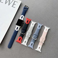fashion strap for apple watch band 40mm 44mm 38mm 42mm rubber watchband 45mm 41mm silicone bracelet iwatch series 7 6 5 4 3 se