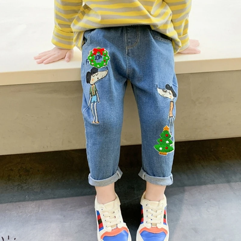 

15Pcs Embroidery Patches Christmas Tree Snowman Christmas Socks Iron On Patches