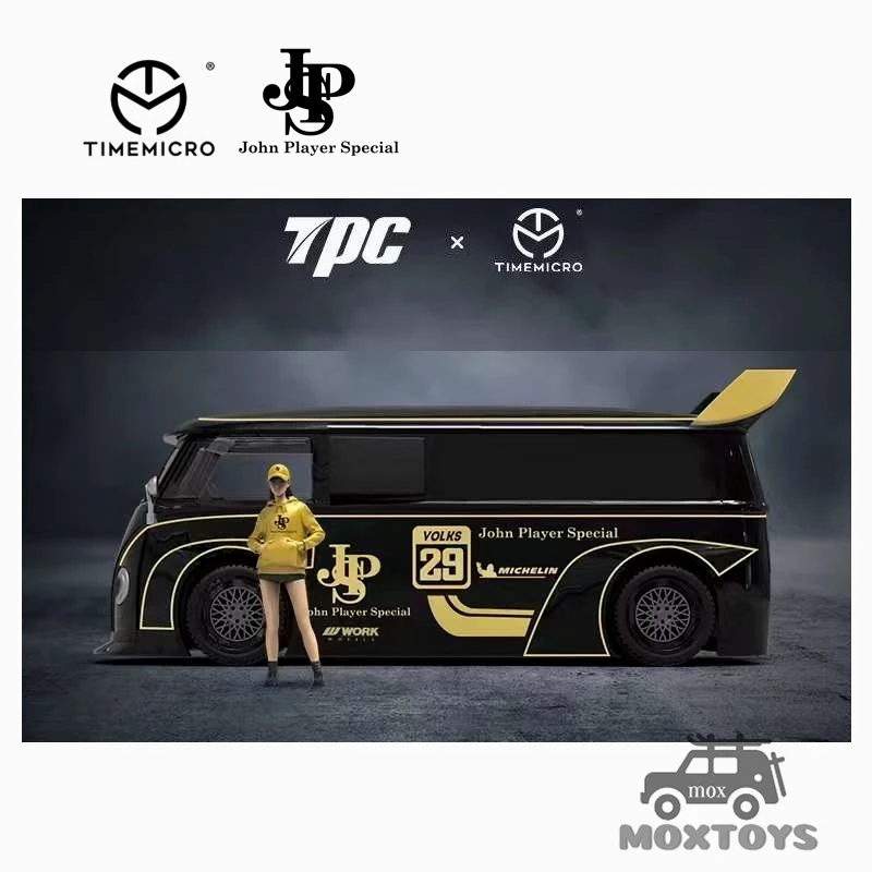 TimeMicro 1:64 VW Type 1 JPS Bright black /Black gold Luxury with figure Diecast Model Car