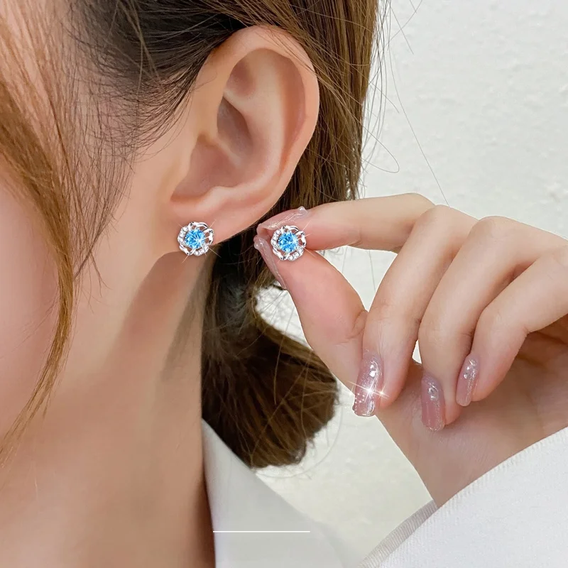 Omiky серебряные серьги-гвоздики из стерлингового серебра 999 пробы женские