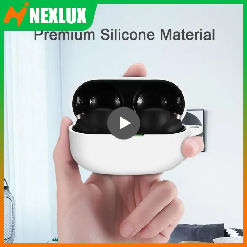 

Protective Case With Hook Earphone Accessories Charging Box Cover Dust-proof Wireless Earphone Silicone Shell Soft