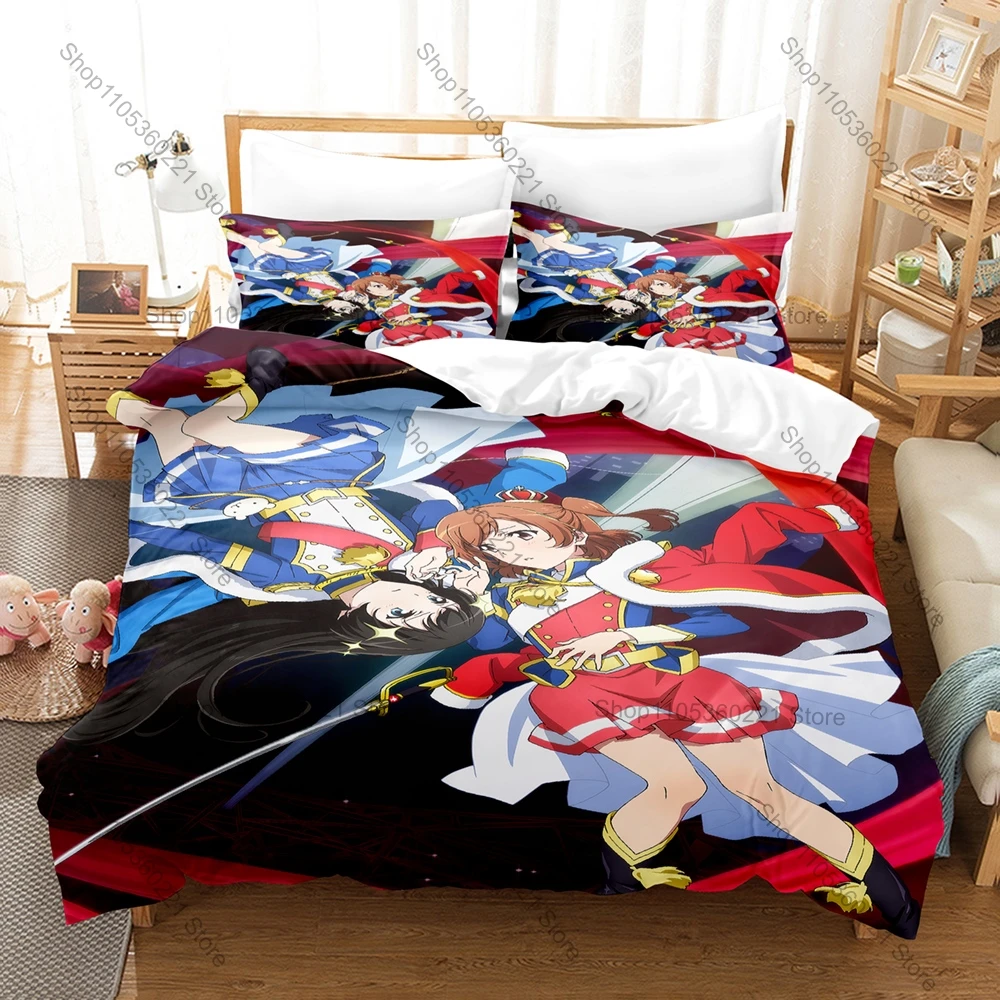 Фото Комплект постельного белья 3 в 1 Shoujo Kageki Revue Starlight, пододеяльник + две наволочки, изысканный принт в стиле манга, мягкая ткань, отличный подарок №5