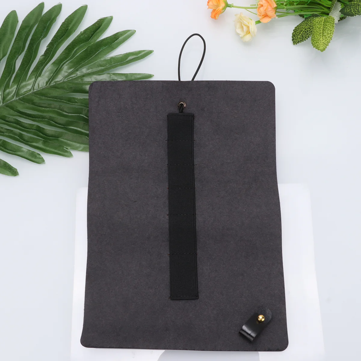 

Microfiber Pen Bag Simple Useful Digital Storage Roll for Man (Black)