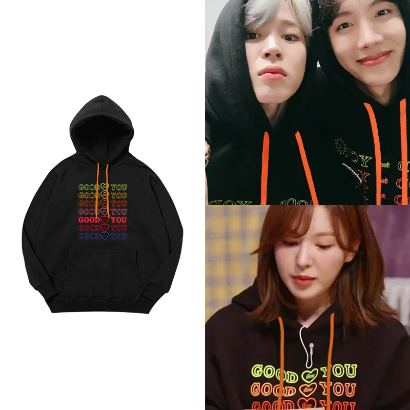 

Новинка корейский стиль K Pop Kpop J-Hope JiMin толстовки с капюшоном Венди K-поп свитшоты женские пуловеры с длинным рукавом Топы с капюшоном