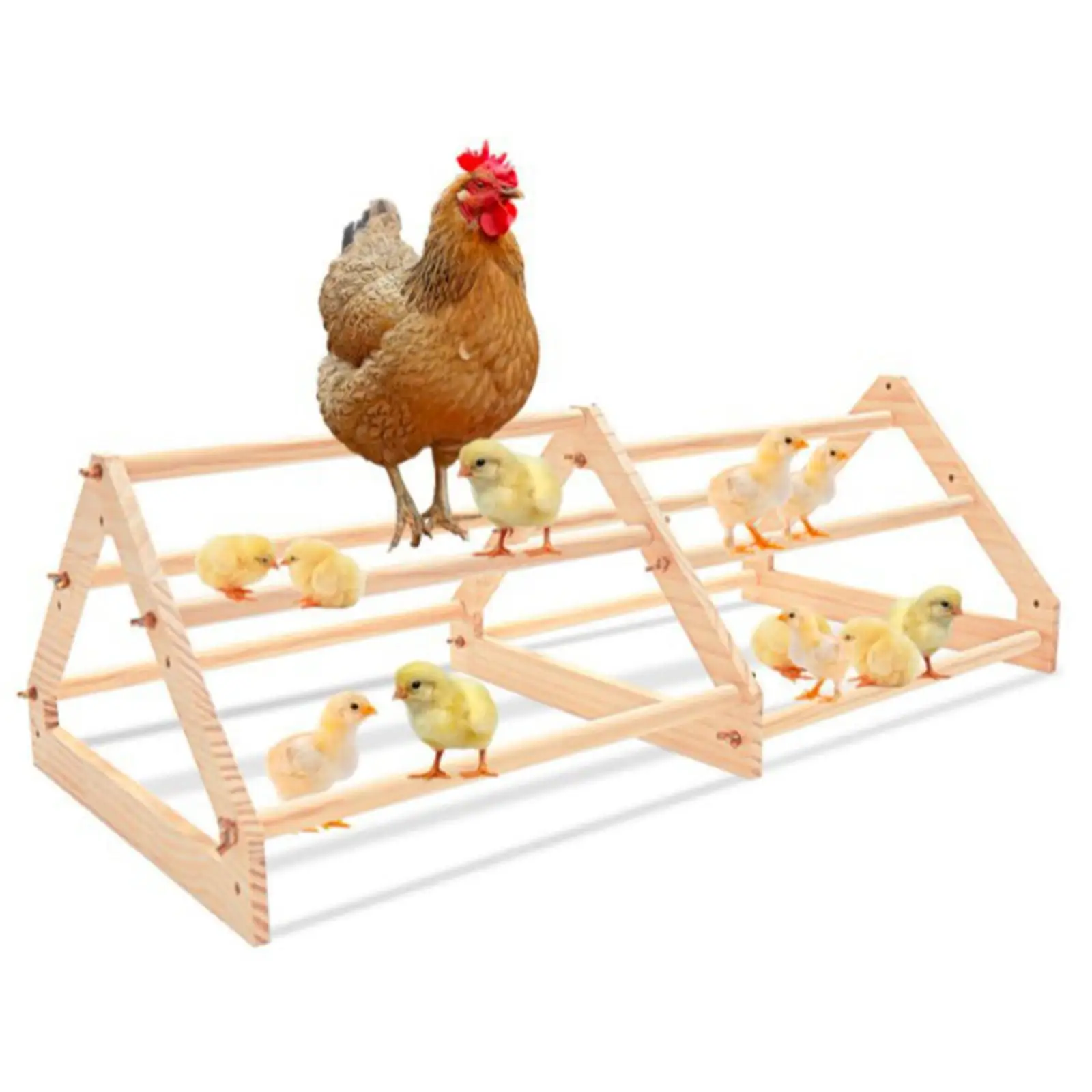 

Wooden Chicken Roosts Chick Supplies Toy for Hens Stand Holder Macaw Roosting Bar 3-layer Handmade Coop and Brooder Chick Perch