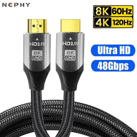 8K 60 Гц HDMI-совместимый кабель 2,1 для ТВ-приставки Xiaomi PS4 PS5 высокоскоростной 4K 120 Гц длинный провод 1 м 2 м 3 м 5 м 8 м 10 м 3 5 8 10 12 метры