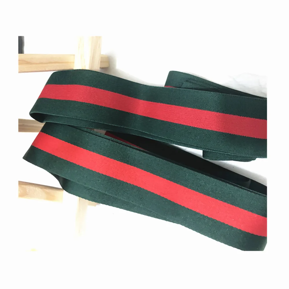 

40mm Party Plaid Ribbon 2pcs 1yard Polyester Elastic Band for Bag Belt Wedding Decoration