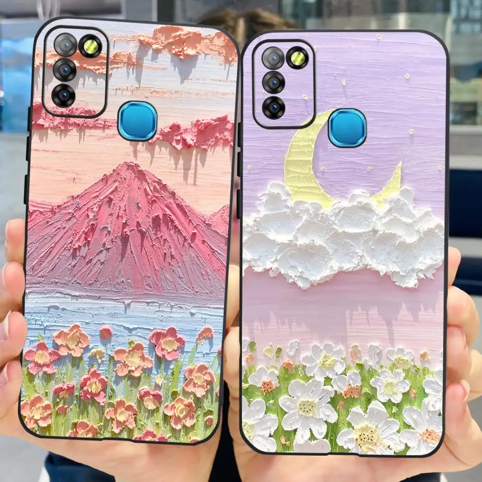 Beautiful Flower Case For Infinix Smart 5 Smart5 Silicone Soft TPU Mobile Phones Back Cover Hot 10 Hot10 lite Cases