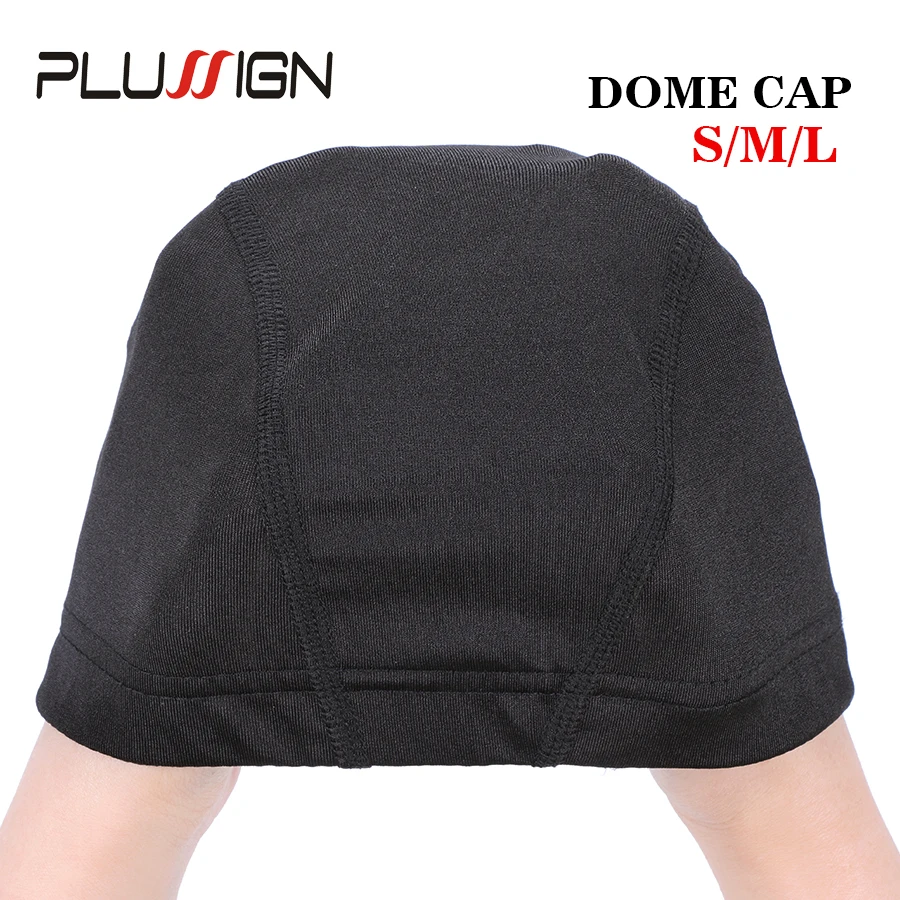 Plussign 12 Pcs/Lot Spandex Mesh Dome Wig Cap For Making Wig Glueless Weaving Cap Hair Wig Net With Elastic Band For Women Girls