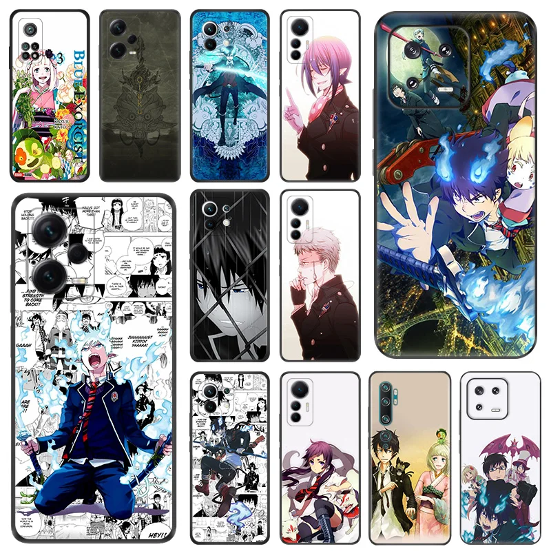 Black Matte Phone Case for Redmi Note12 Note13 Xiaomi 13 12 Pro 12C 12X 12T 13C 12S Lite Ao no Exorcist Yukio Anime Soft Cover
