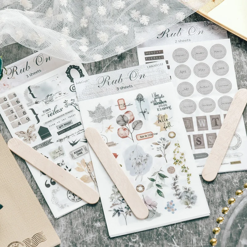 Наклейки в виде цифр и цветов декоративные винтажные переводные наклейки для