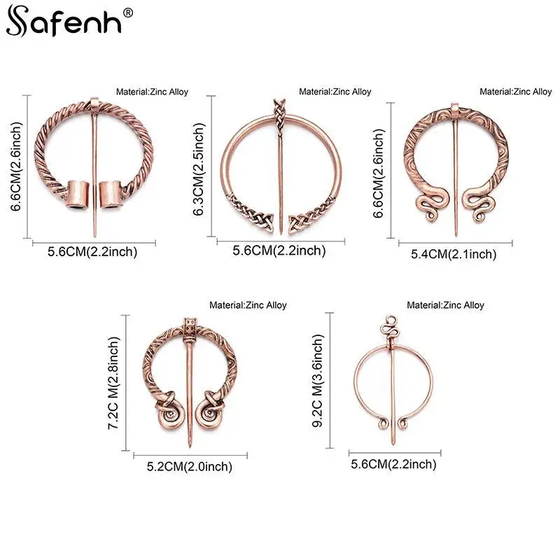 1/12PCS Viking Brooches Pins Medieval Cloak Shawl Scarf Pin Clasp Celtic Jewelry Costume Accessory For Women Girls images - 6