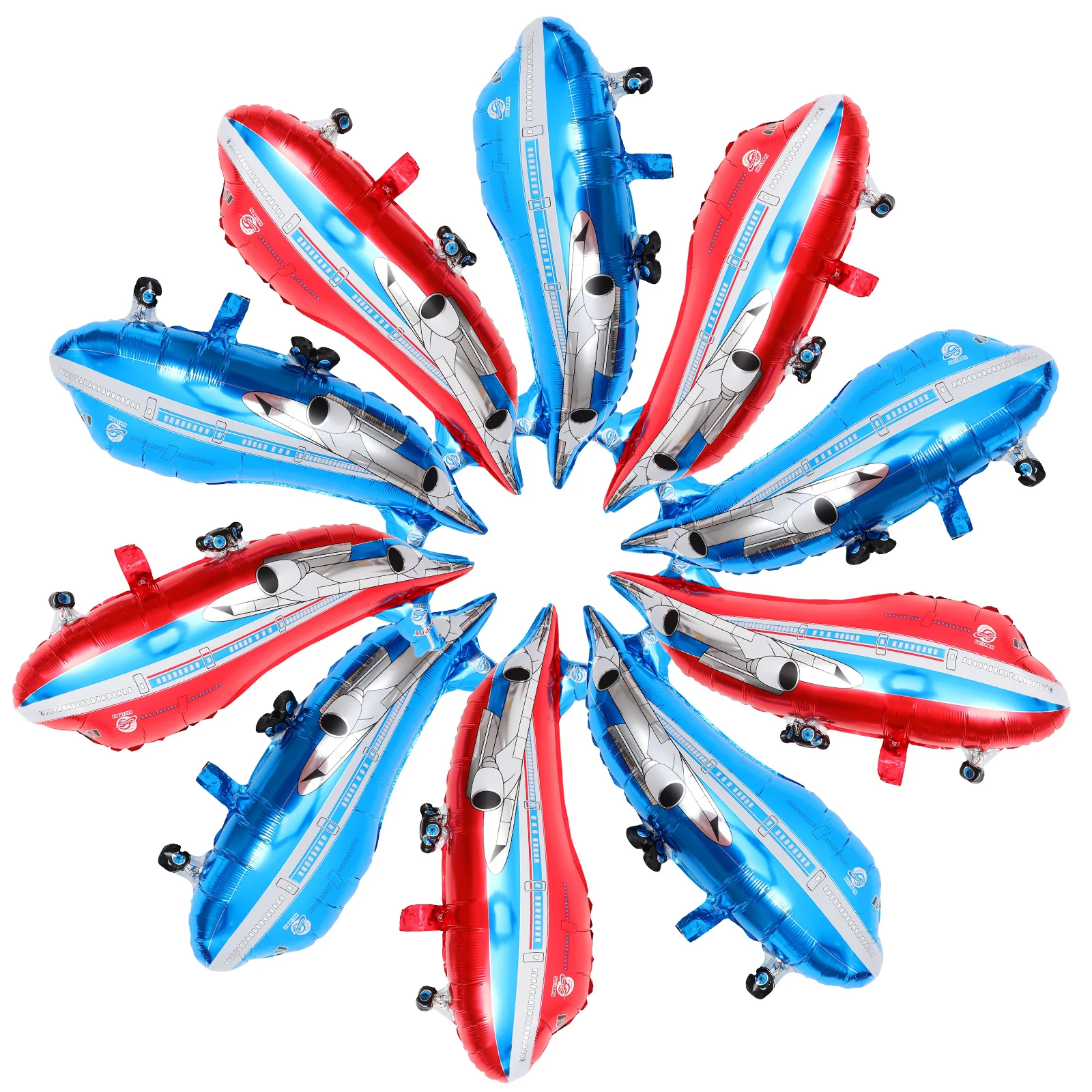 

10pcs Airplane Helicopter Foil Balloon Plane Balloons Photo Props Airplane Themed Party Supplies Birthday Party Gifts ( Blue