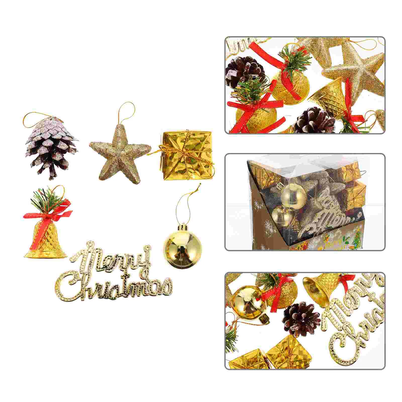 

36pcs Christmas Ornament Plastic Hanging Pendants Xmas Tree Christmas Decoration