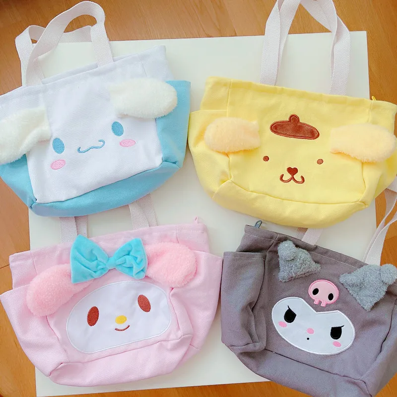 

Kawaii Мультфильм My Melody Kuromi изолированная сумка аниме Cinnamoroll Canva sланч сумки многоразовые для девочек подарок на день рождения