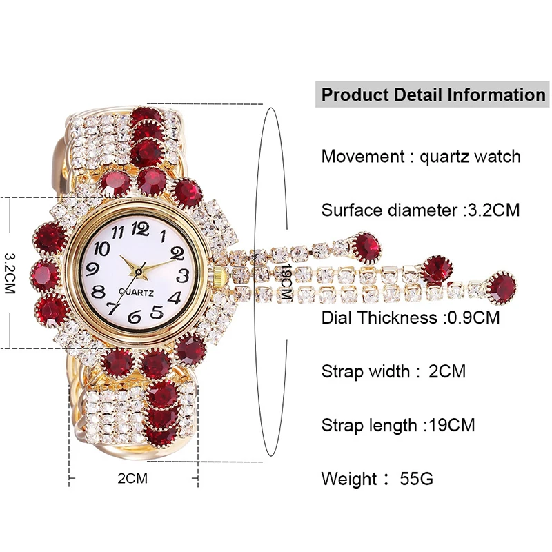 2023 New Hot Creativity Full Diamond Tassel Fashion Women's Small Dial Quartz Bracelet Watch Girlfriend Holiday Luxury Gift