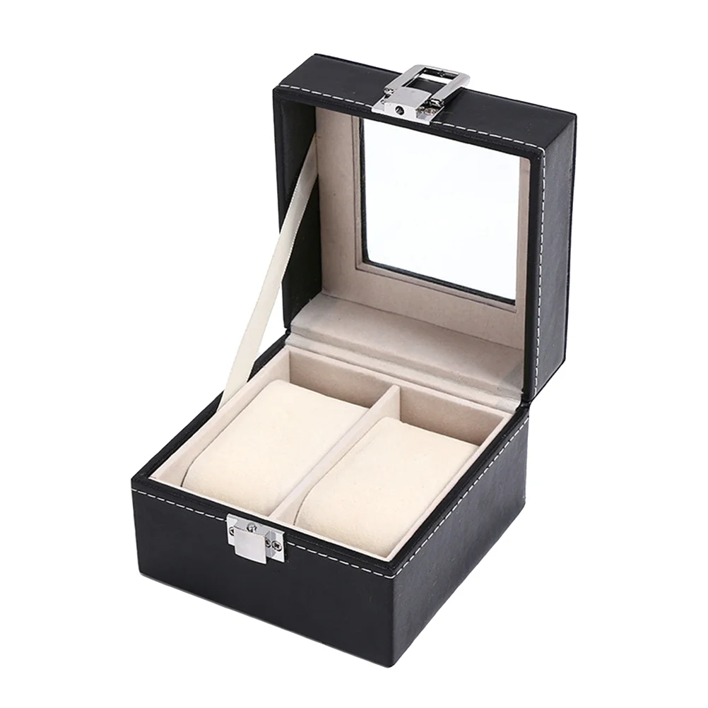 

1PCS Exquisite Simple Classic Pu Space-Saving Jewelry Display Organizer Storage Watch Case for Men Women Box