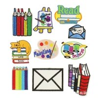 50pcslot luxury embroidery patch fun letter read school painting dictionary clothing decoration accessory craft diy applique