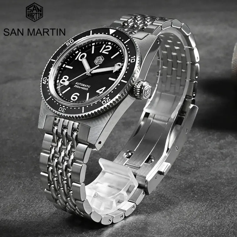 

Часы San Martin мужские водонепроницаемые, спортивные с автоподзаводом, с сапфировым ремешком, с автоматическим часовым механизмом PT5000, 62 предмета