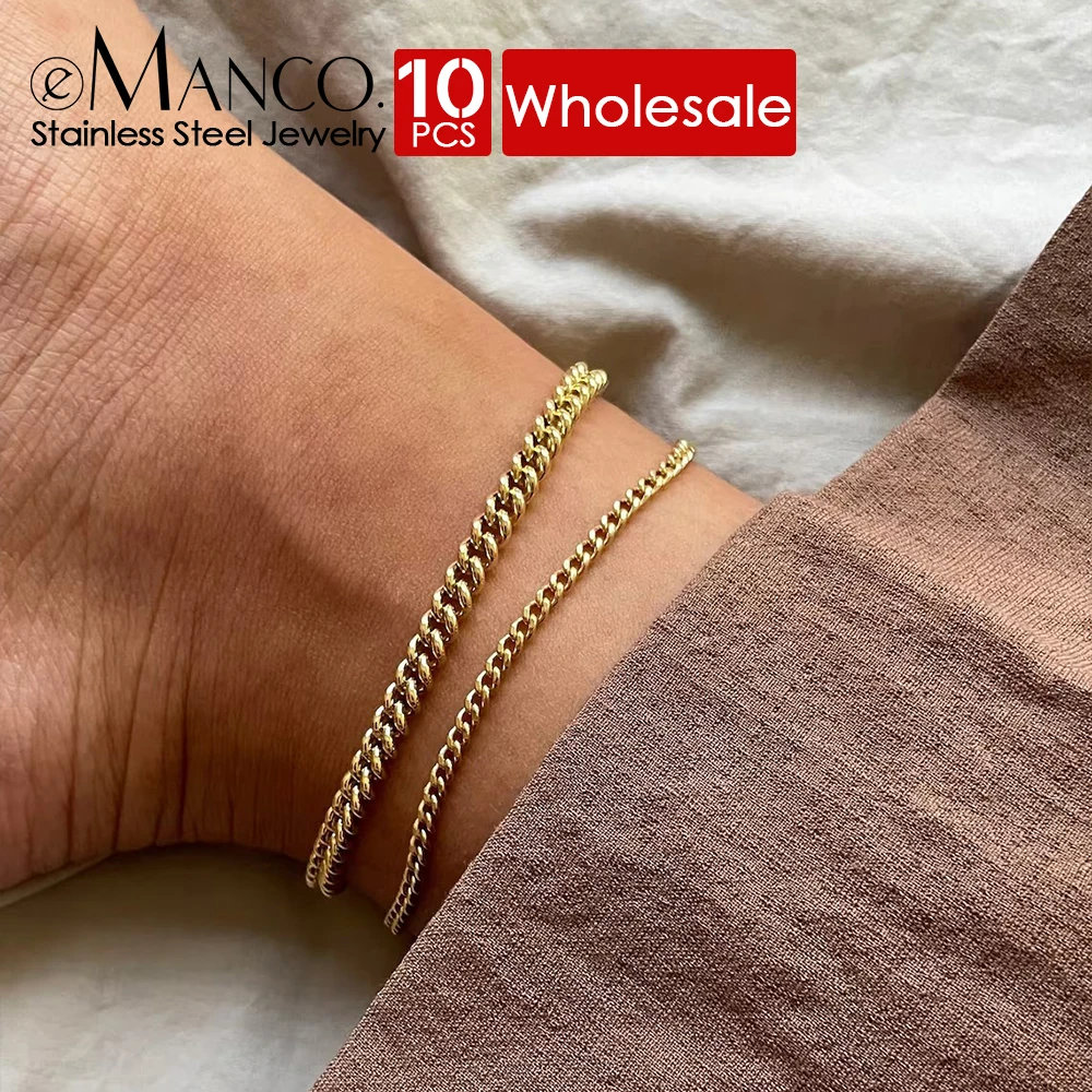 Браслеты на лодыжку женские и мужские из нержавеющей стали 4 мм