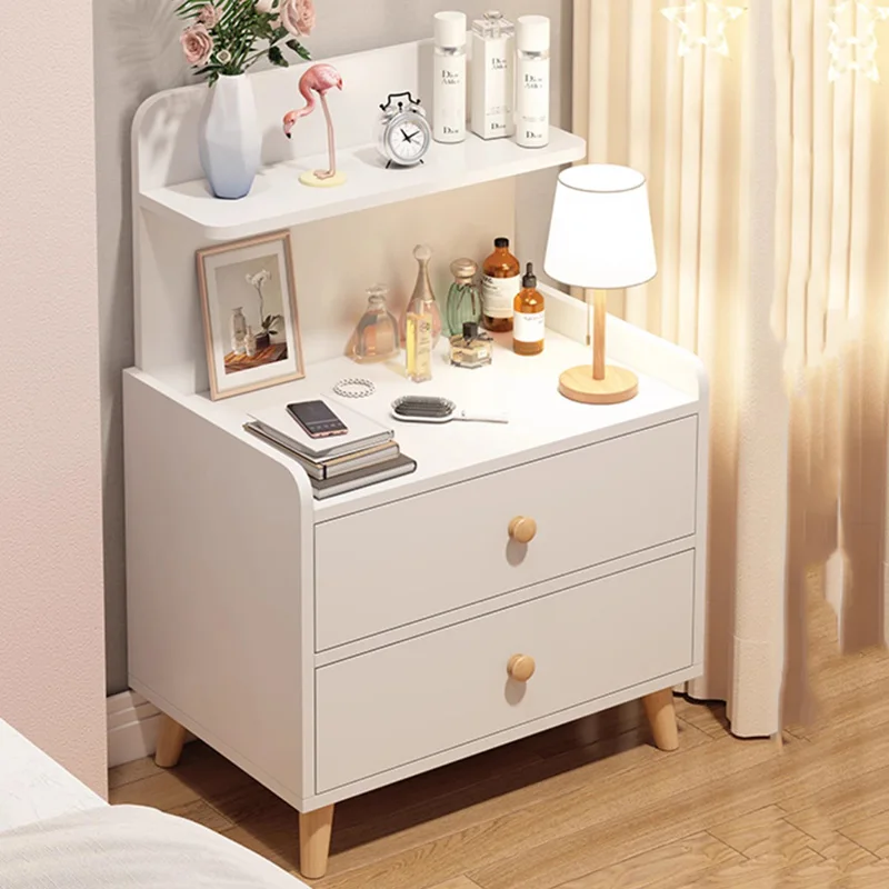 

White Nordic Nightstand Modern Bedside Storage Small Drawers Nightstands Corner Cabinet Mesita De Noche Bedroom Furniture