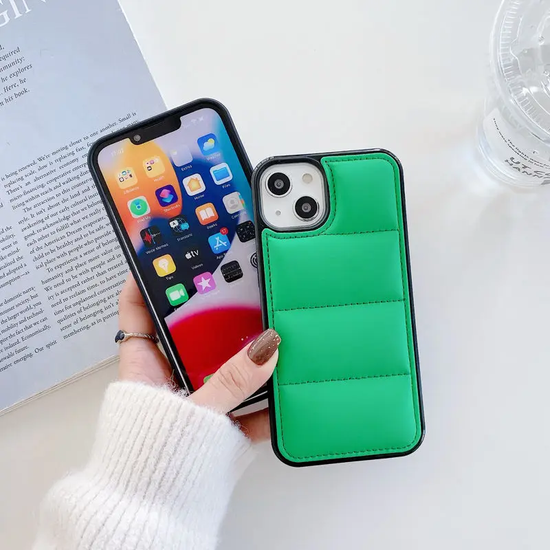 Фото Новые оригинальные Роскошные зимние Пуховые Чехлы N-Norths для телефонов iPhone 14 13 12 11 Pro Max XR XS MAX X задняя крышка №3