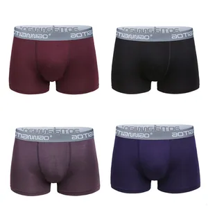 4 Pcs Men Underwear Boxer Briefs Shorts Homme Fiber Flexible Soft Modal Underpant Breathable Boys Un