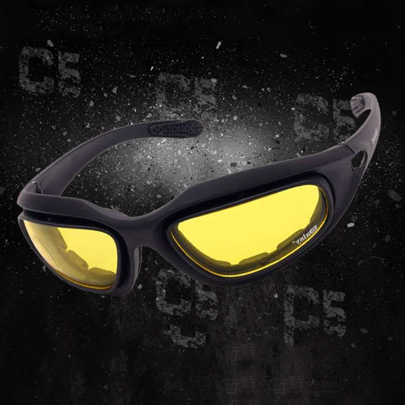 C5 Polarized Tactical Goggles Photochromic Cycling Glasses UV400 Airsoft Safety Goggles Outdoor Sports Eyewear Sunglasses