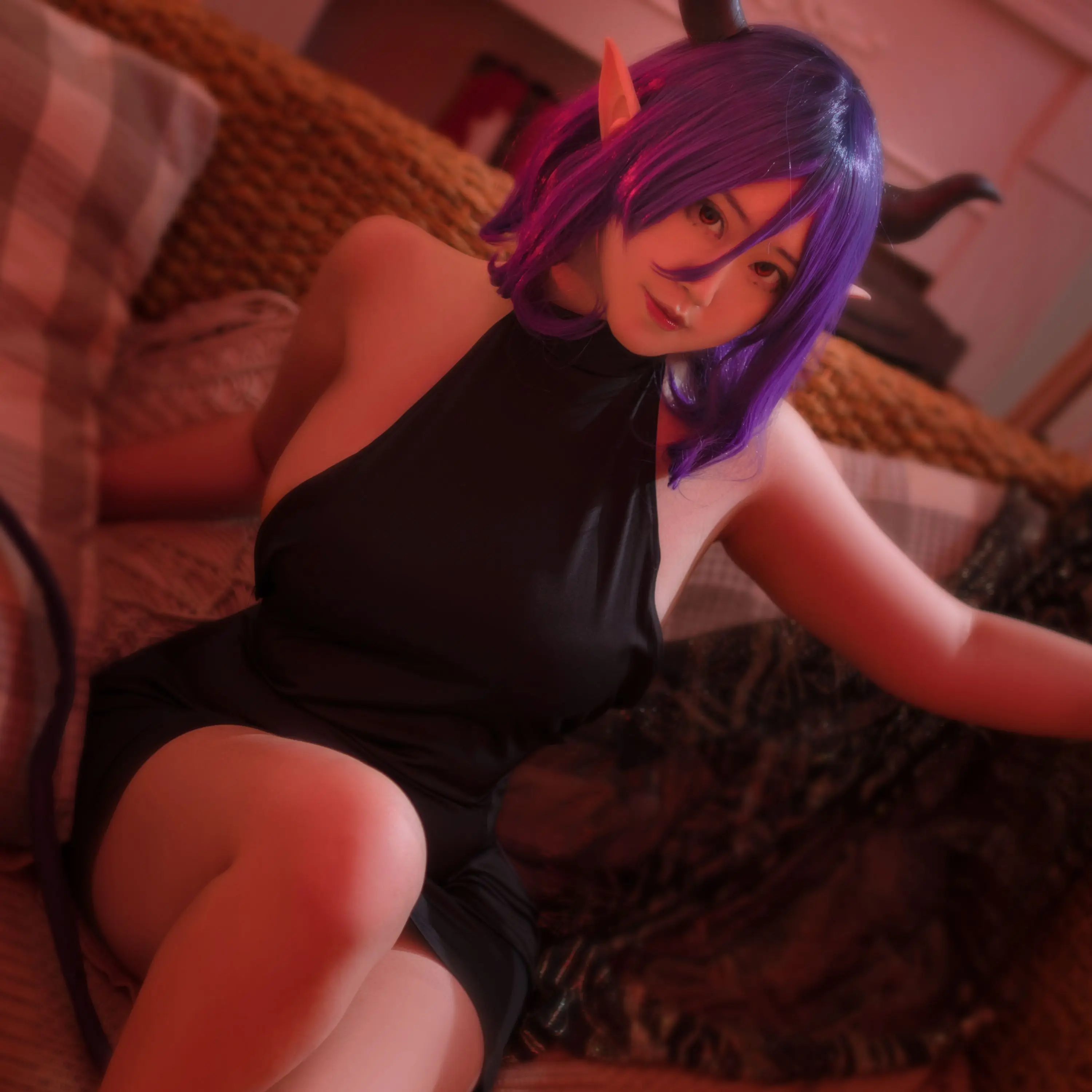 

Костюм для косплея Vermeil из аниме, чёрное платье для косплея с золотым дьяволом