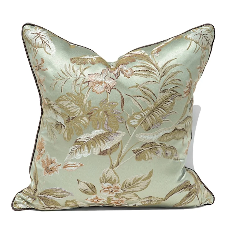 Красные зеленые подушки роскошный жаккардовый чехол для в стиле кантри