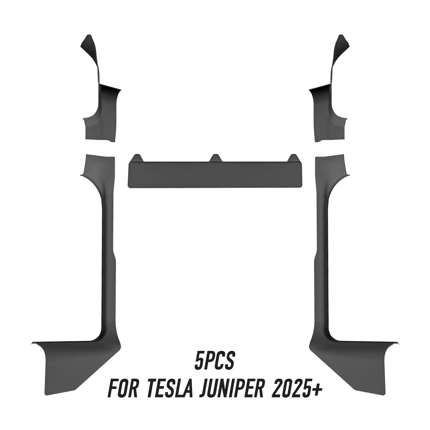 

Для Tesla 2025 Model Y Juniper Накладки на пороги, комплект из 5 шт. — защита переднего и заднего порога, защита от царапин, противоударный коврик, чехол из ТПЭ