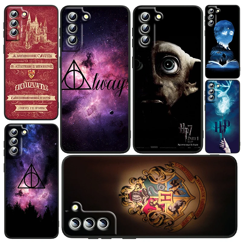 

Logo Potters Wand Harries Phone Case For Samsung Galaxy S23 S22 S21 S20 FE Ultra Pro Lite S10 S10E S9 Plus 5G Black Funda
