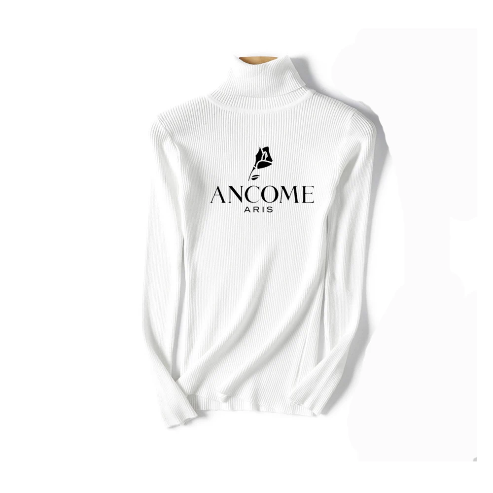 

Autumn Winter Sweatshirt for Women High Neck Slim Solid Pullover Knitwear Cashmere Sweaters Ladies Fashion Sweater