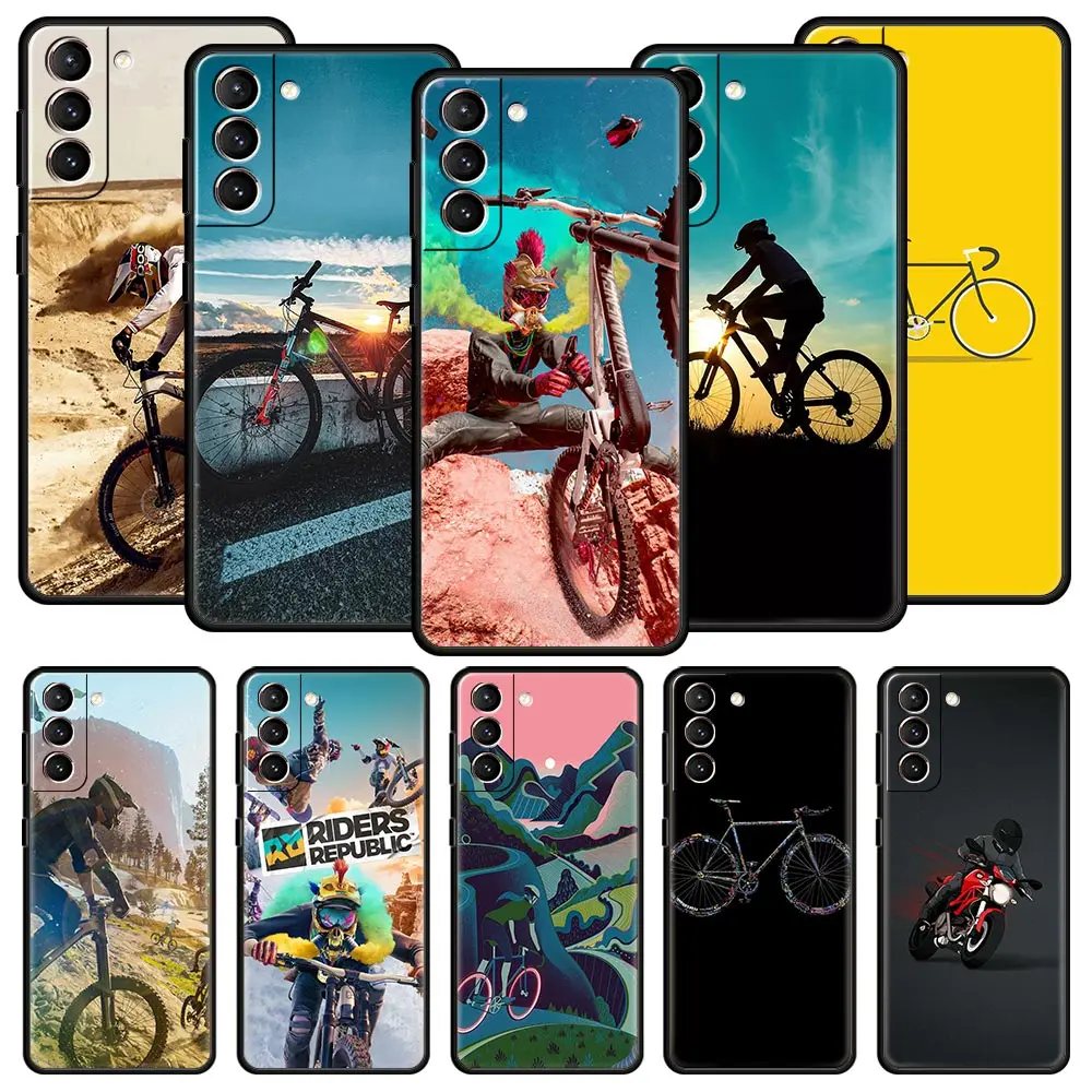 

BIKE CYCLING Extreme Sport Phone Case For Samsung Galaxy S22 S20 FE S10 Plus S21 Ultra 5G S10E S9 S8 Note 10 Lite 20 Black Cover