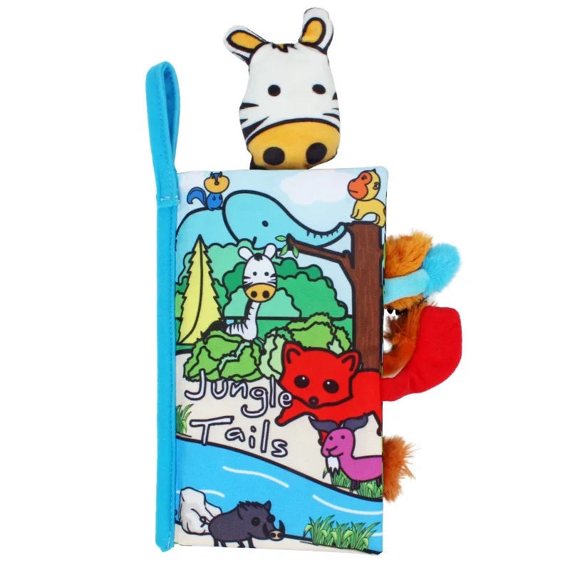 Мягкая тканевая книга для мамы и ребенка детские игрушки с сенсорным хвостом