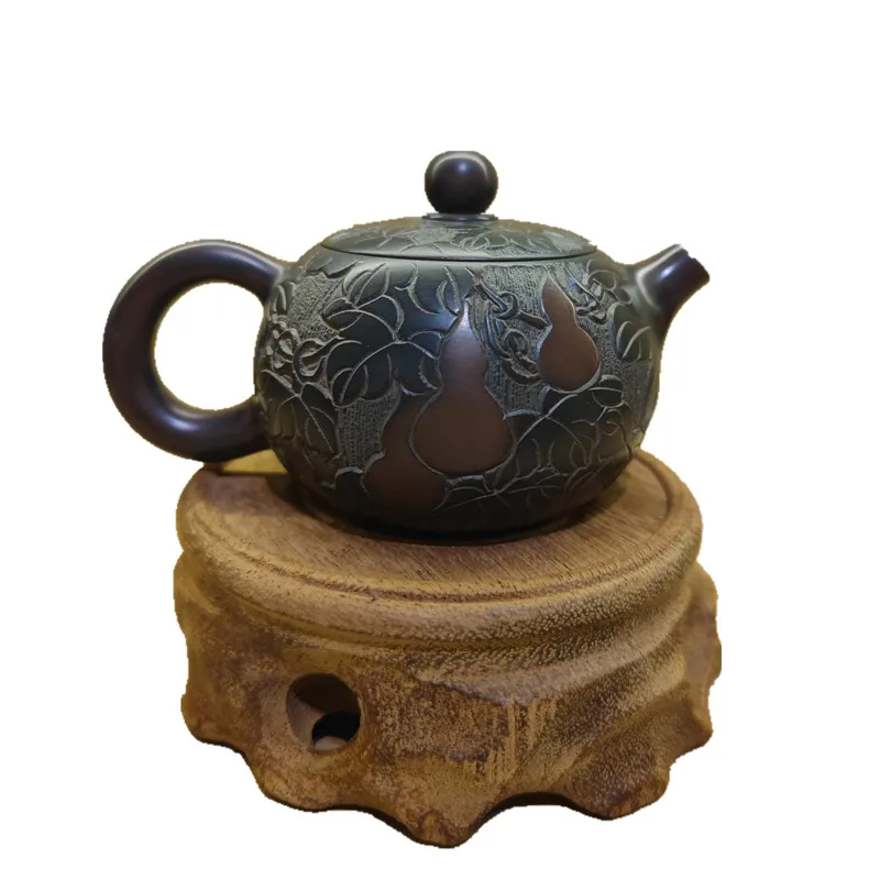 Nixing Clay Teapot filter Xishi Tea Pot Beauties Handmade Carving Gourd Customized Gifts with Natural Healthy Pottery | Дом и сад