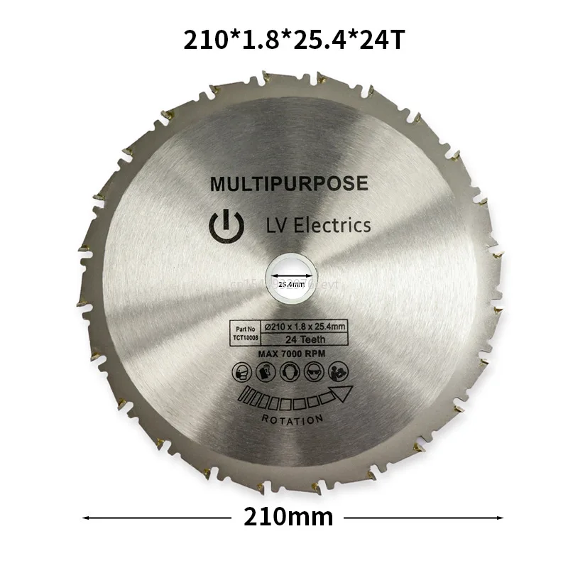 

Blade Disc Wood Metal Saw Blade Mayitr for Rage Rage4 RageB 25.4mm Bore Evolution 24T New Arrival 210mm Circular Saw