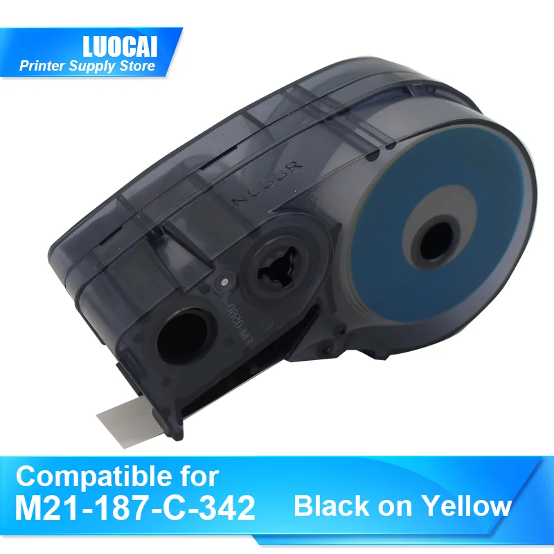

1/5/10pk M21-187-C-342 Label Ribbon Maker Ink Cartridge Black On YL Polyesterl for Brady BMP21-PLUS,LABPAL Etiqueteuse printer