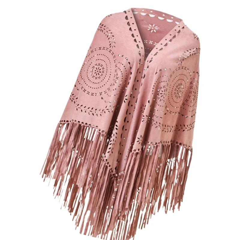 Пончо с шалью и кисточками теплый шарф большая накидка для модного многослойного