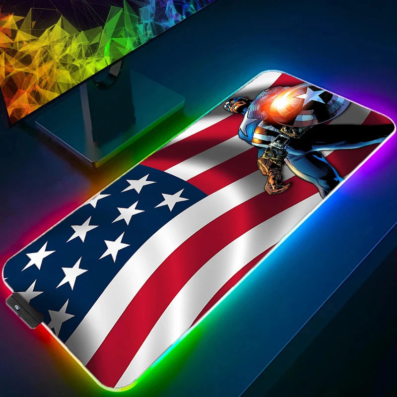 

Коврик для мыши Captain American, Аниме Коврик для мыши, игровые компьютерные принадлежности для клавиатуры, компьютерного стола, ноутбука, игровые...