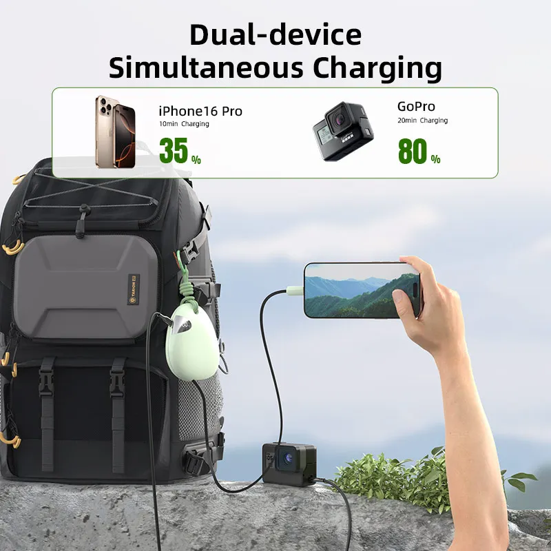 Фото VYVYLABS 10000 мАч CCC Power Bank 22,5 Вт с выдвижным кабелем Портативный внешний аккумулятор с быстрой зарядкой и цифровым дисплеем для iPhone 17 16 15 №2