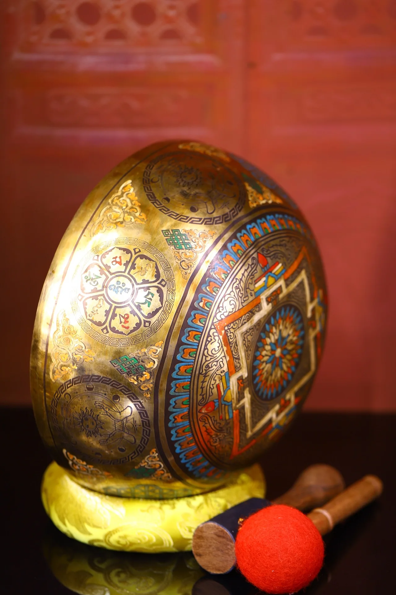 11-дюймовая коллекция тибетского храма старая бронза окрашенная шесть слов