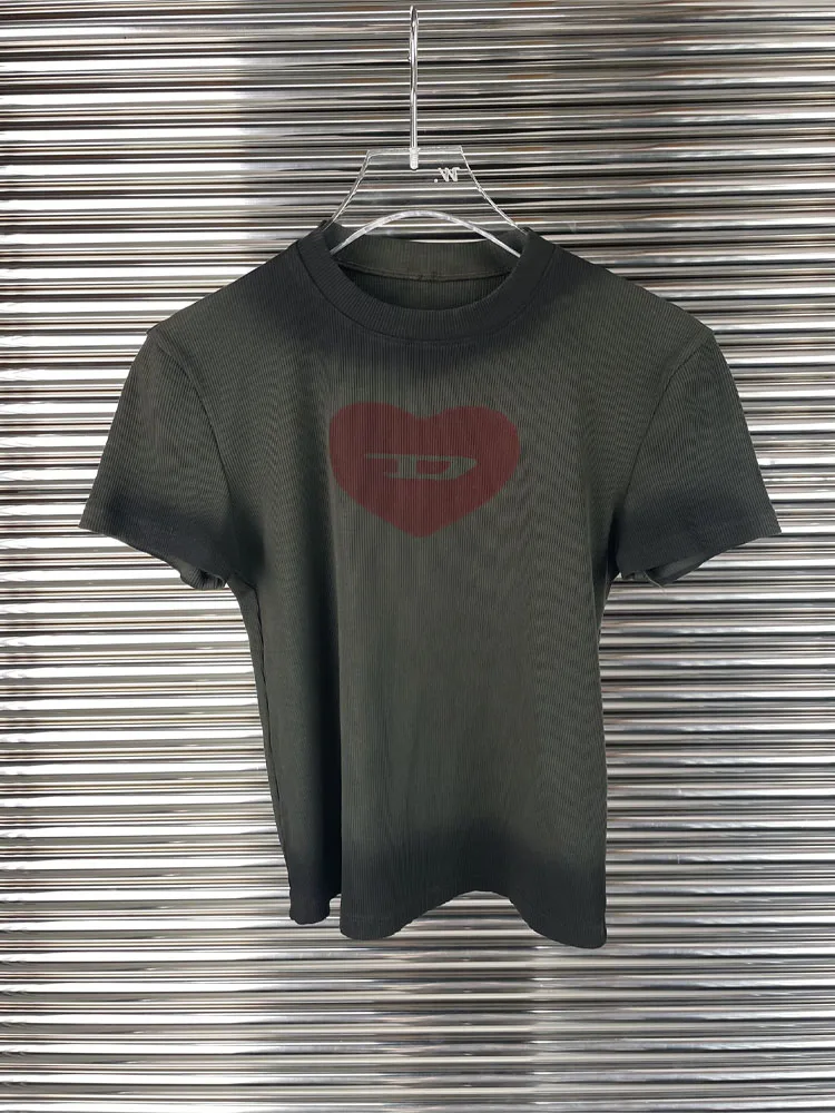 

Женская хлопковая Футболка с принтом, удобная повседневная футболка с коротким рукавом, весна-лето 2023