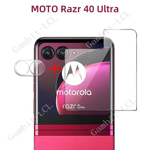 2-в-1 3D Встроенный объектив камеры для Motorola Moto Razr 40 Ultra razr + закаленное стекло Razr40Ultra Защитная пленка для задней панели