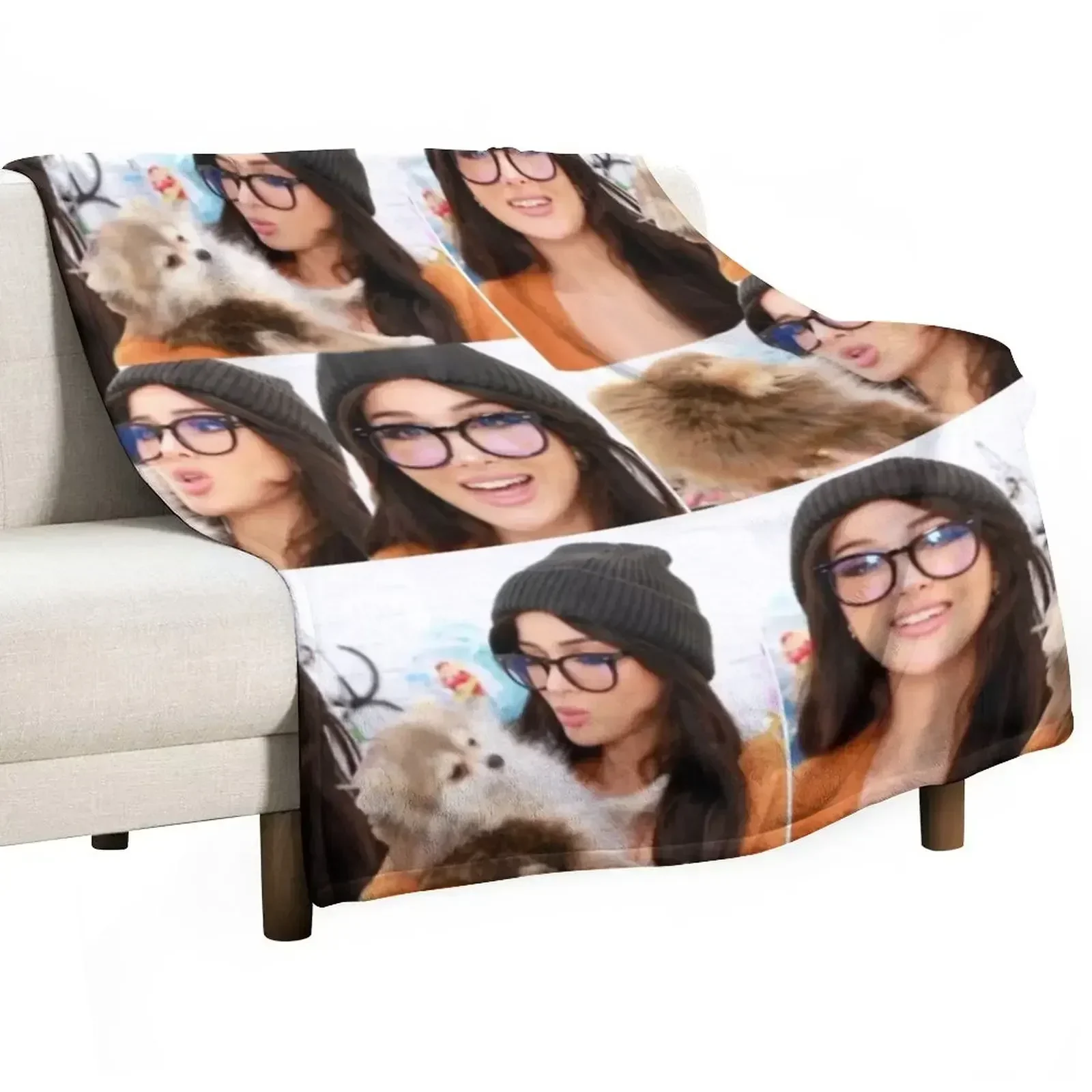 Sssniperwolf уютное одеяло с коллажем роскошное брендовое милое клетчатое термоодеяло