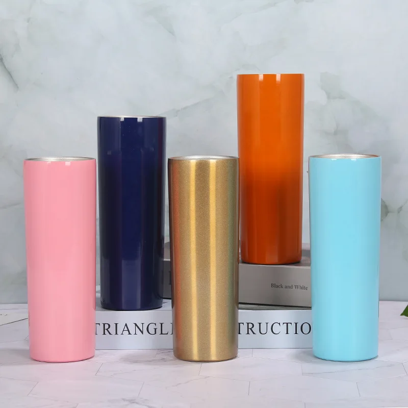 

Stainless steel vacuum flask fashion color auto cup creative transparent cover slimming cup spot Thermos cup bottle wholesale