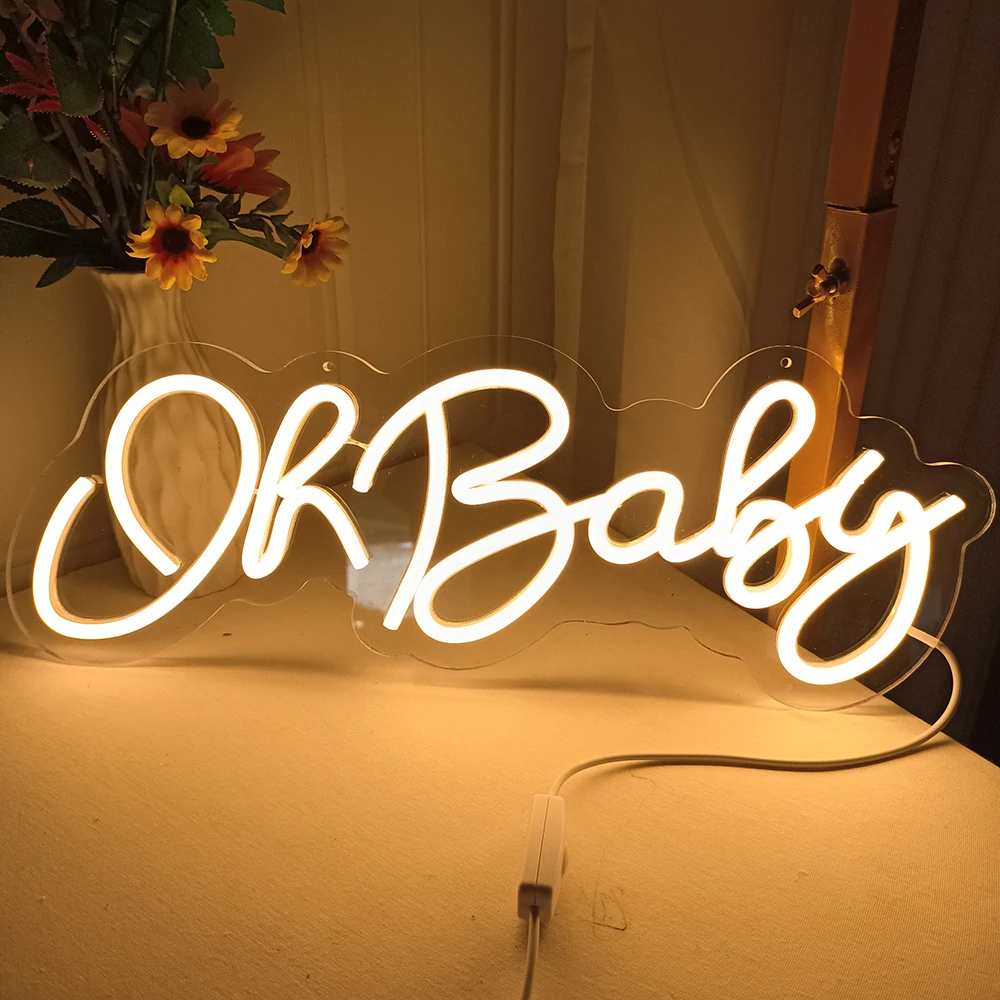 DECO Oh Baby Neon Sign USB Baby Lights For Bedroom Decor Party Decoration Led Light Children's Birthday Gifts Custom Neon